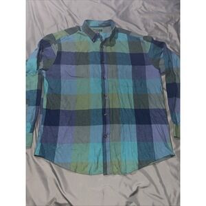 John Bartlett Consensus 100% Cotton Flannel Shirt Mens XL Button Up Long Sleeve